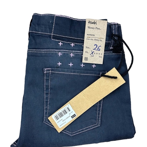 NWT KSUBI "Skinny Pins" Low Rise Dark Wash Skinny Jean Size 26 - Picture 3 of 3